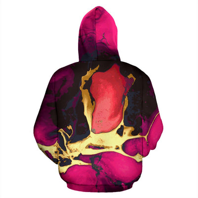 Pink Marble All Over Print Hoodie