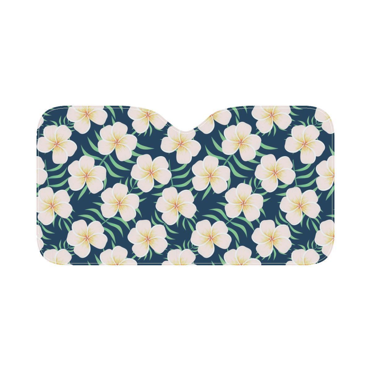 Pink Plumeria Pattern Print Design PM016 Car Sun Shade-JorJune