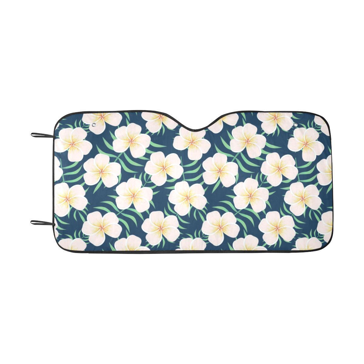 Pink Plumeria Pattern Print Design PM016 Car Sun Shade-JorJune