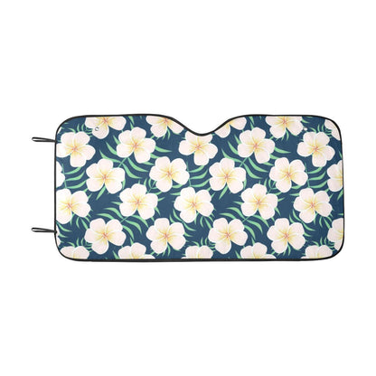 Pink Plumeria Pattern Print Design PM016 Car Sun Shade-JorJune