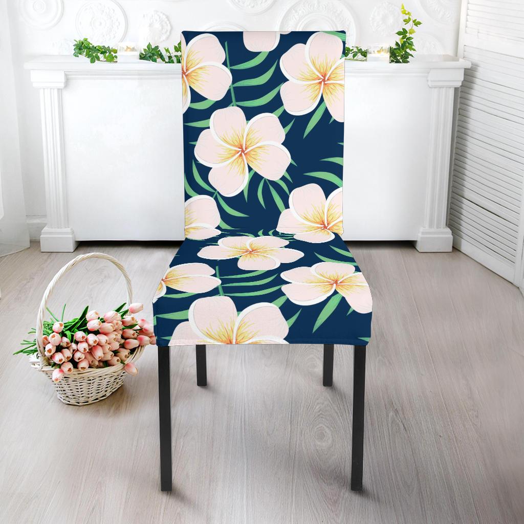 Pink Plumeria Pattern Print Design PM016 Dining Chair Slipcover-JORJUNE.COM