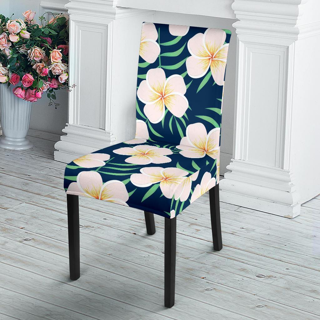 Pink Plumeria Pattern Print Design PM016 Dining Chair Slipcover-JORJUNE.COM