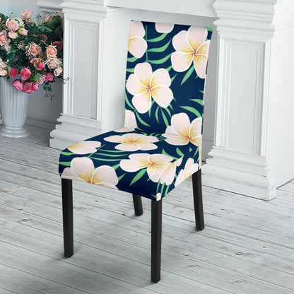 Pink Plumeria Pattern Print Design PM016 Dining Chair Slipcover-JORJUNE.COM