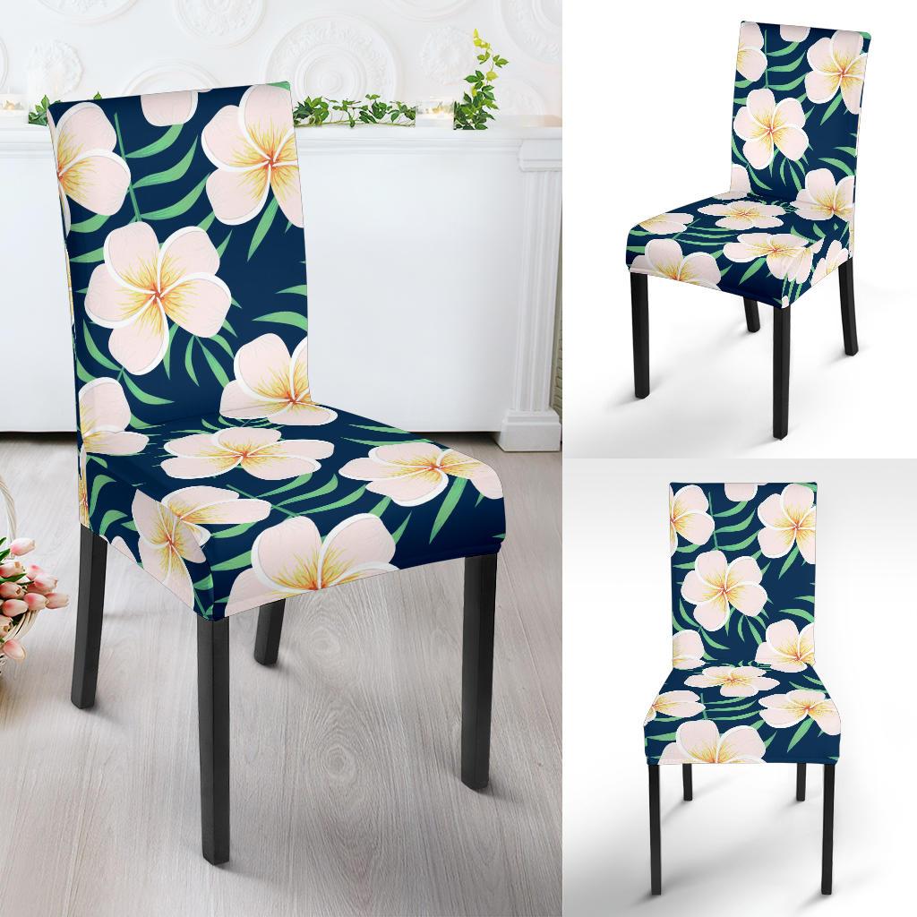 Pink Plumeria Pattern Print Design PM016 Dining Chair Slipcover-JORJUNE.COM