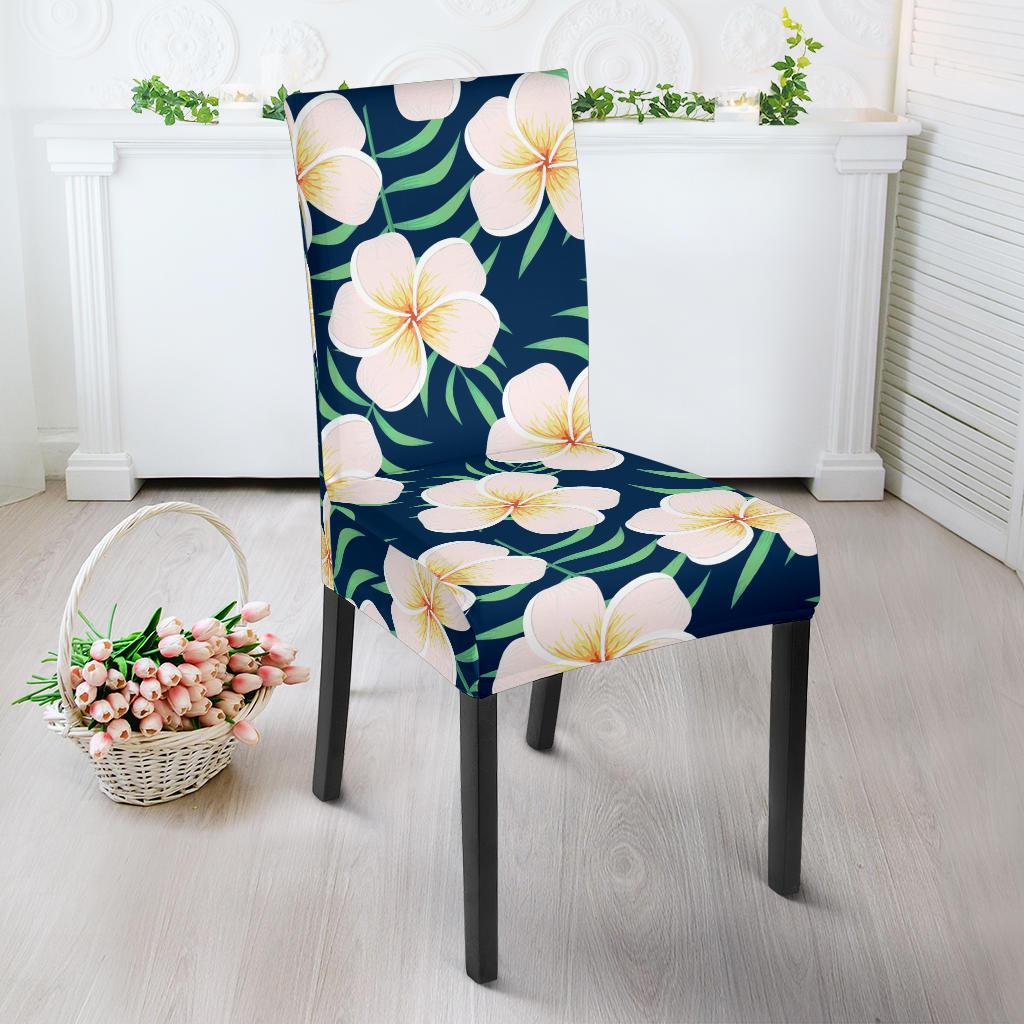 Pink Plumeria Pattern Print Design PM016 Dining Chair Slipcover-JORJUNE.COM