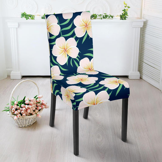 Pink Plumeria Pattern Print Design PM016 Dining Chair Slipcover-JORJUNE.COM