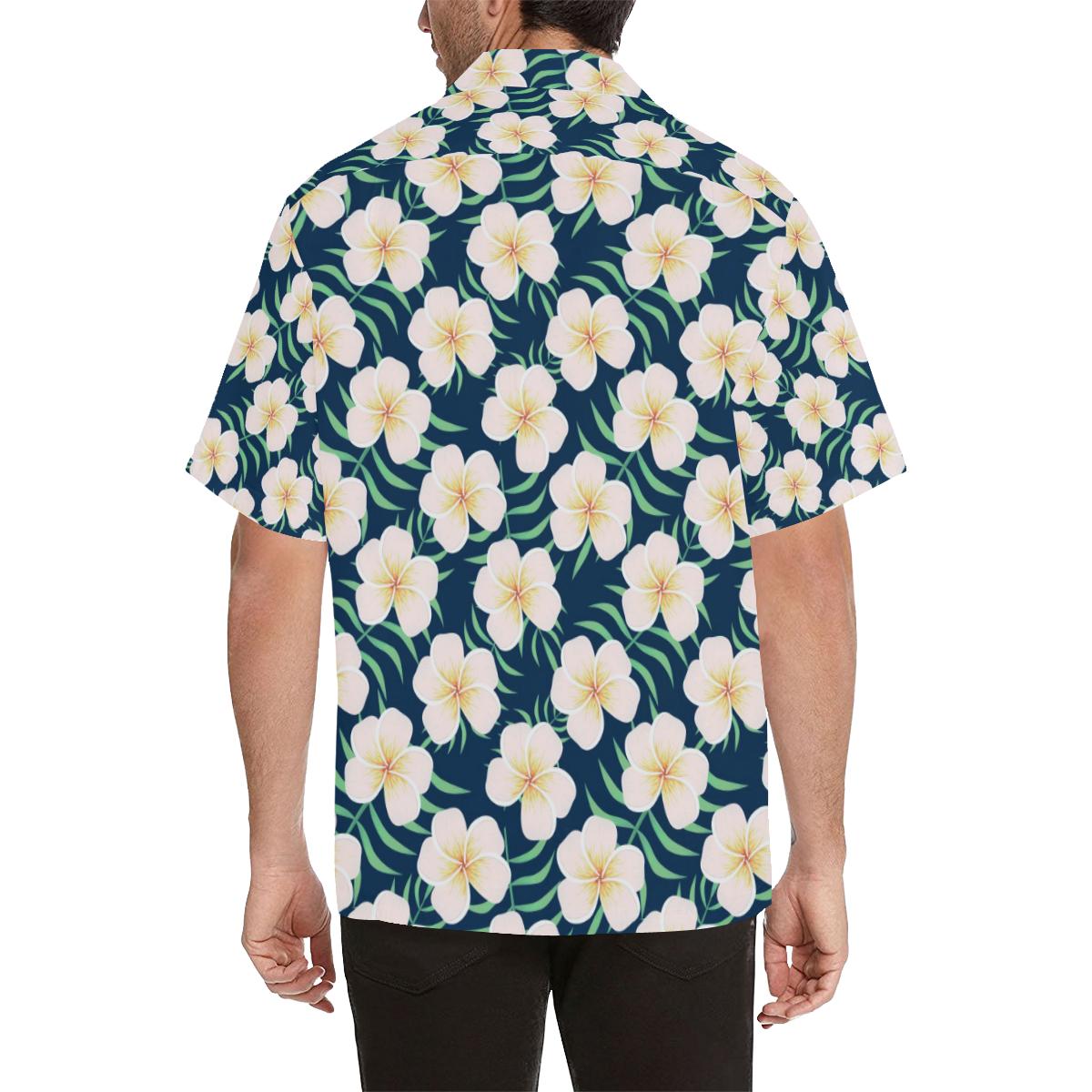 Pink Plumeria Pattern Print Design PM016 Men Hawaiian Shirt-JorJune