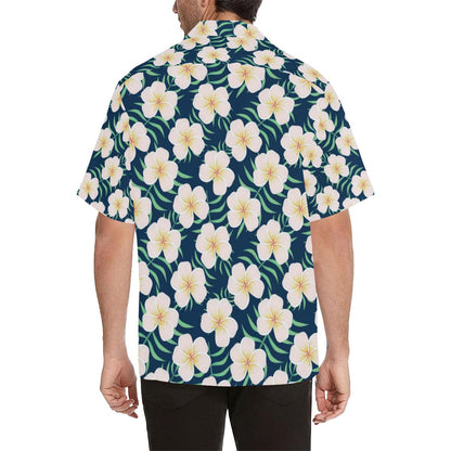 Pink Plumeria Pattern Print Design PM016 Men Hawaiian Shirt-JorJune