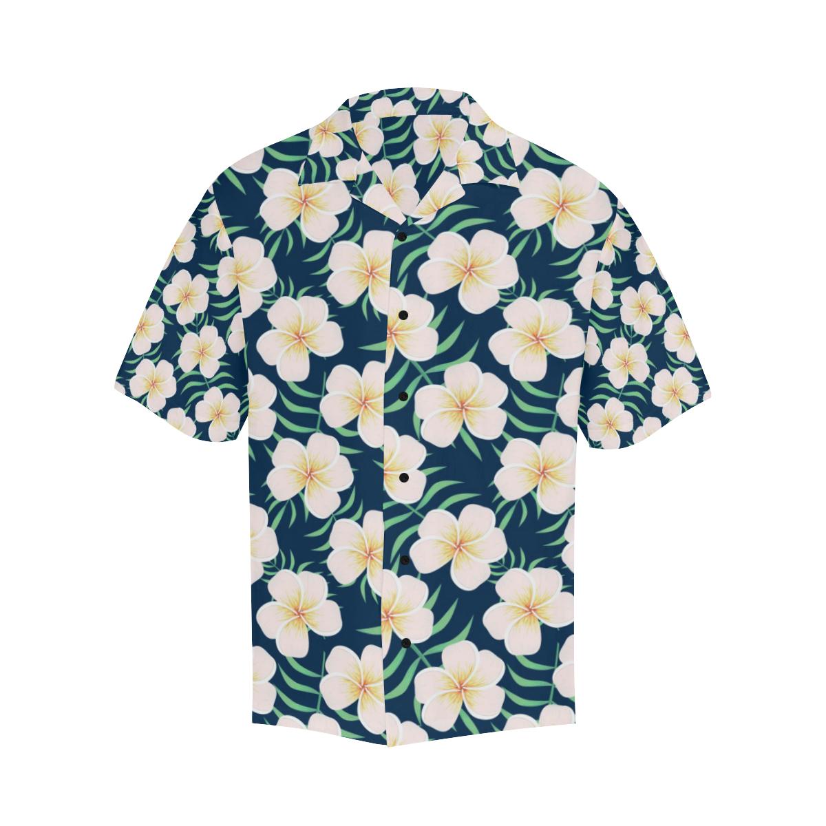 Pink Plumeria Pattern Print Design PM016 Men Hawaiian Shirt-JorJune