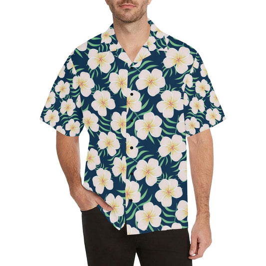 Pink Plumeria Pattern Print Design PM016 Men Hawaiian Shirt-JorJune
