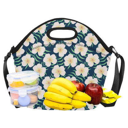 Pink Plumeria Pattern Print Design PM016 Neoprene Lunch Bag-JorJune