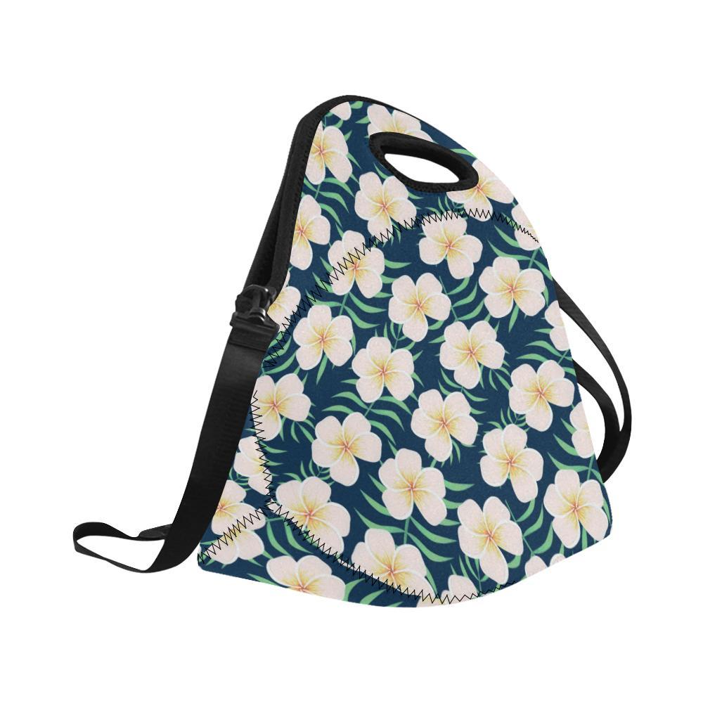Pink Plumeria Pattern Print Design PM016 Neoprene Lunch Bag-JorJune