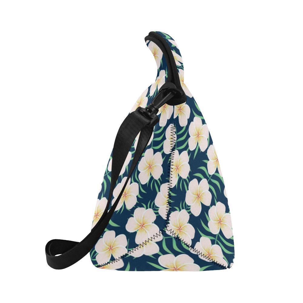 Pink Plumeria Pattern Print Design PM016 Neoprene Lunch Bag-JorJune