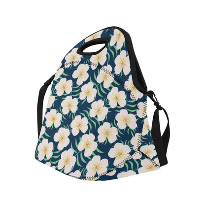 Pink Plumeria Pattern Print Design PM016 Neoprene Lunch Bag-JorJune