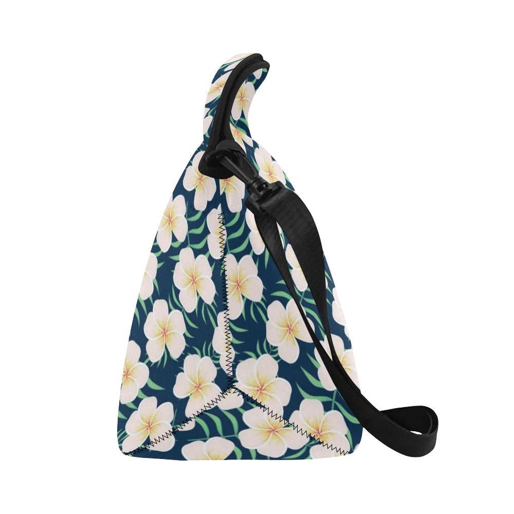 Pink Plumeria Pattern Print Design PM016 Neoprene Lunch Bag-JorJune