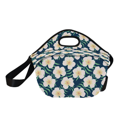 Pink Plumeria Pattern Print Design PM016 Neoprene Lunch Bag-JorJune