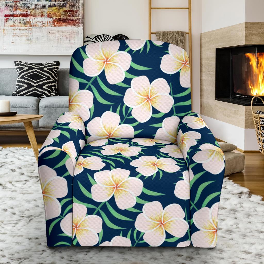 Pink Plumeria Pattern Print Design PM016 Recliner Slipcover-JORJUNE.COM