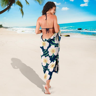 Pink Plumeria Pattern Print Design PM016 Sarong Pareo Wrap-JORJUNE.COM