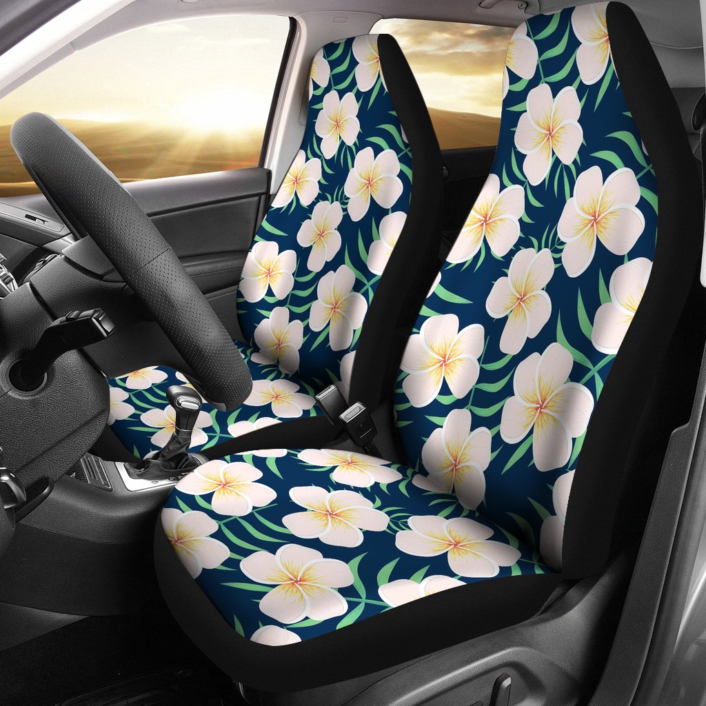 Pink Plumeria Pattern Print Design PM016 Universal Fit Car Seat Covers-JorJune