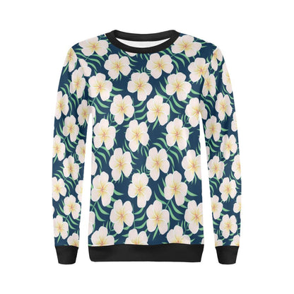 Pink Plumeria Pattern Print Design PM016 Women Long Sleeve Sweatshirt-JorJune