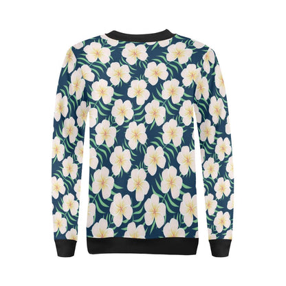 Pink Plumeria Pattern Print Design PM016 Women Long Sleeve Sweatshirt-JorJune
