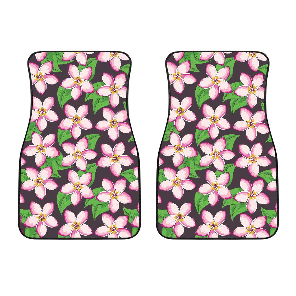 Pink Plumeria Pattern Print Design PM019 Car Floor Mats-JORJUNE.COM