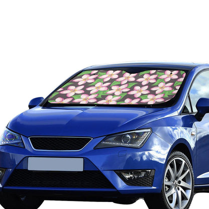Pink Plumeria Pattern Print Design PM019 Car Sun Shade-JorJune