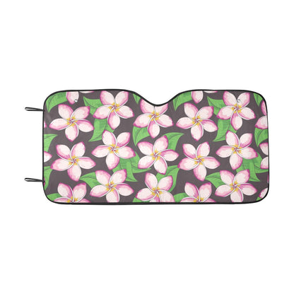 Pink Plumeria Pattern Print Design PM019 Car Sun Shade-JorJune