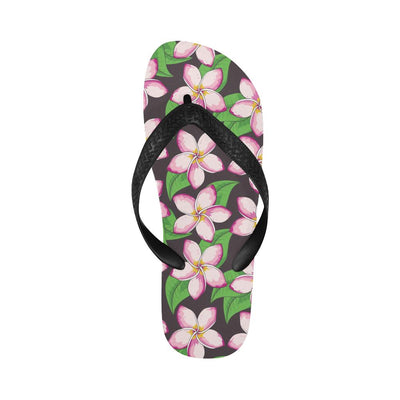 Pink Plumeria Pattern Print Design PM019 Flip Flops-JorJune