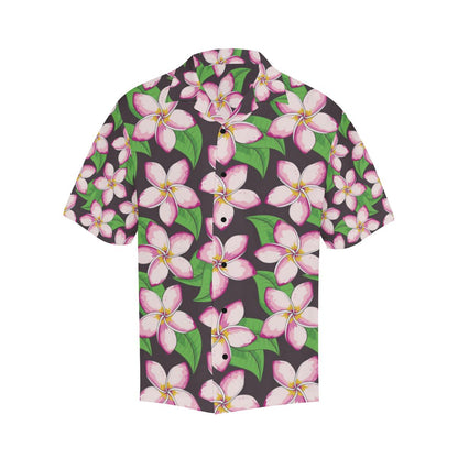 Pink Plumeria Pattern Print Design PM019 Men Hawaiian Shirt-JorJune