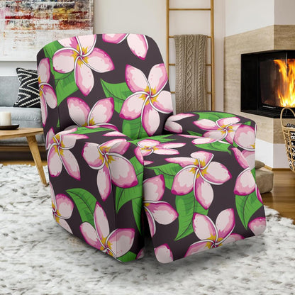 Pink Plumeria Pattern Print Design PM019 Recliner Slipcover-JORJUNE.COM