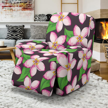 Pink Plumeria Pattern Print Design PM019 Recliner Slipcover-JORJUNE.COM
