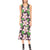 Pink Plumeria Pattern Print Design PM019 Sleeveless Open Fork Long Dress