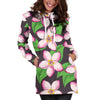 Pink Plumeria Pattern Print Design PM019 Women Hoodie Dress