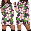 Pink Plumeria Pattern Print Design PM019 Women Hoodie Dress