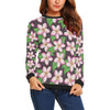 Pink Plumeria Pattern Print Design PM019 Women Long Sleeve Sweatshirt-JorJune