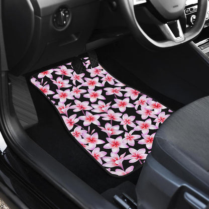 Pink Plumeria Pattern Print Design PM09 Car Floor Mats-JORJUNE.COM