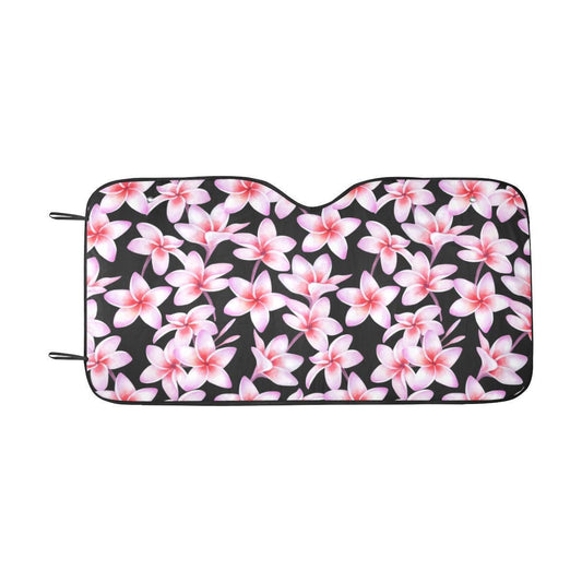 Pink Plumeria Pattern Print Design PM09 Car Sun Shade-JorJune