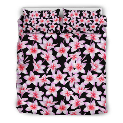 Pink Plumeria Pattern Print Design PM09 Duvet Cover Bedding Set-JORJUNE.COM