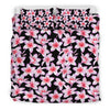 Pink Plumeria Pattern Print Design PM09 Duvet Cover Bedding Set-JORJUNE.COM