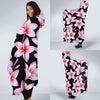 Pink Plumeria Pattern Print Design PM09 Hooded Blanket-JORJUNE.COM