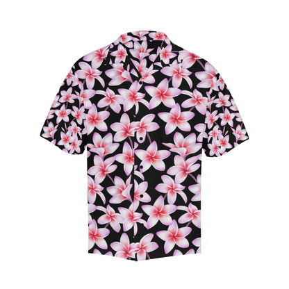 Pink Plumeria Pattern Print Design PM09 Men Hawaiian Shirt-JorJune