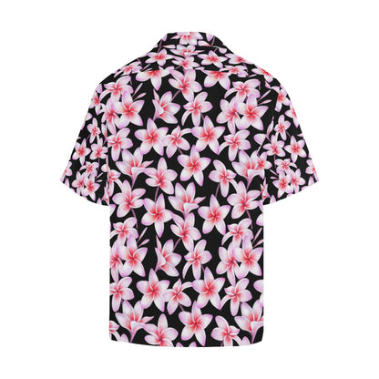 Pink Plumeria Pattern Print Design PM09 Men Hawaiian Shirt-JorJune