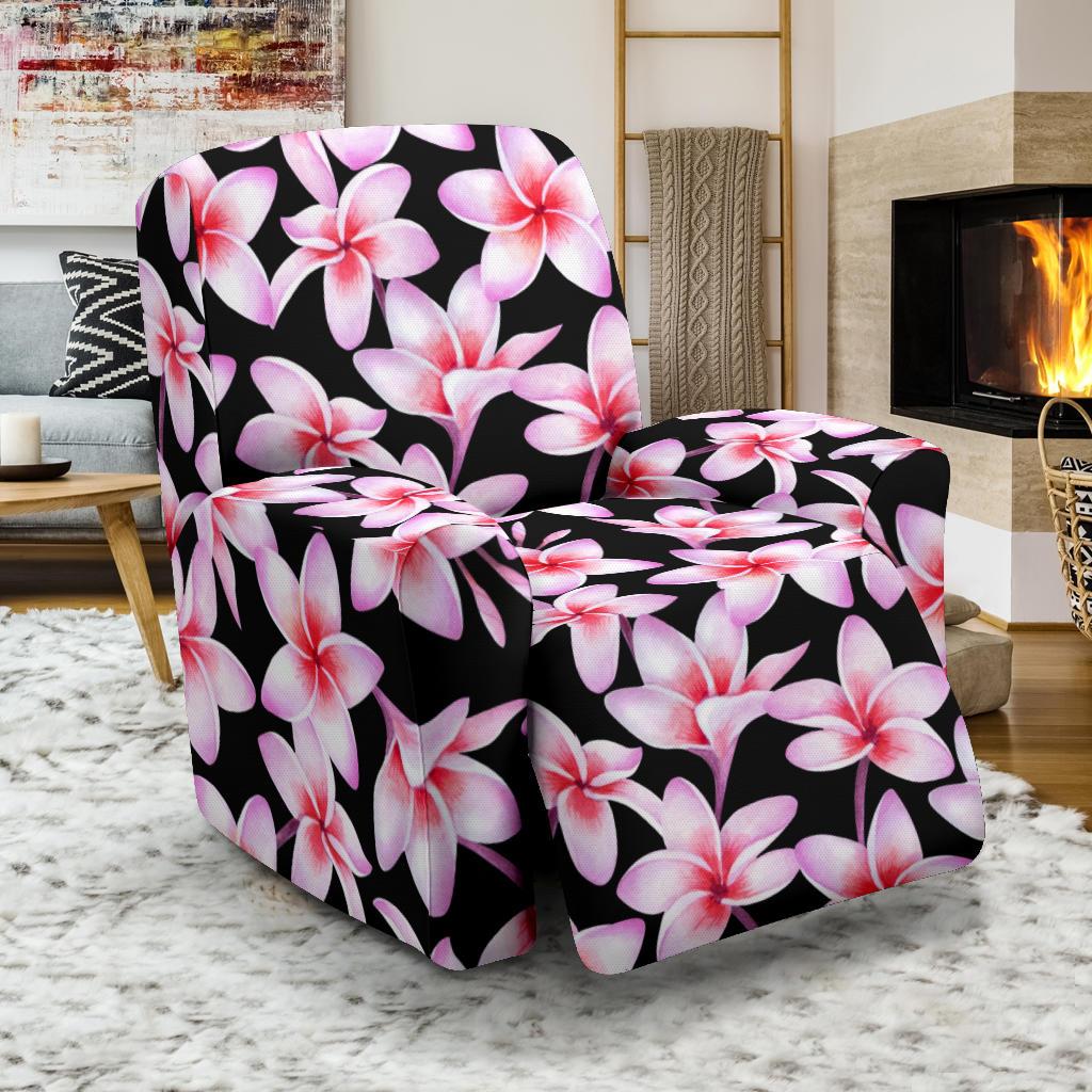 Pink Plumeria Pattern Print Design PM09 Recliner Slipcover-JORJUNE.COM