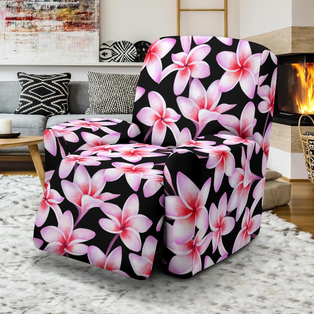 Pink Plumeria Pattern Print Design PM09 Recliner Slipcover-JORJUNE.COM