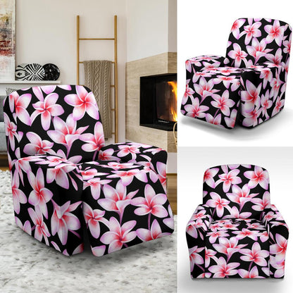 Pink Plumeria Pattern Print Design PM09 Recliner Slipcover-JORJUNE.COM