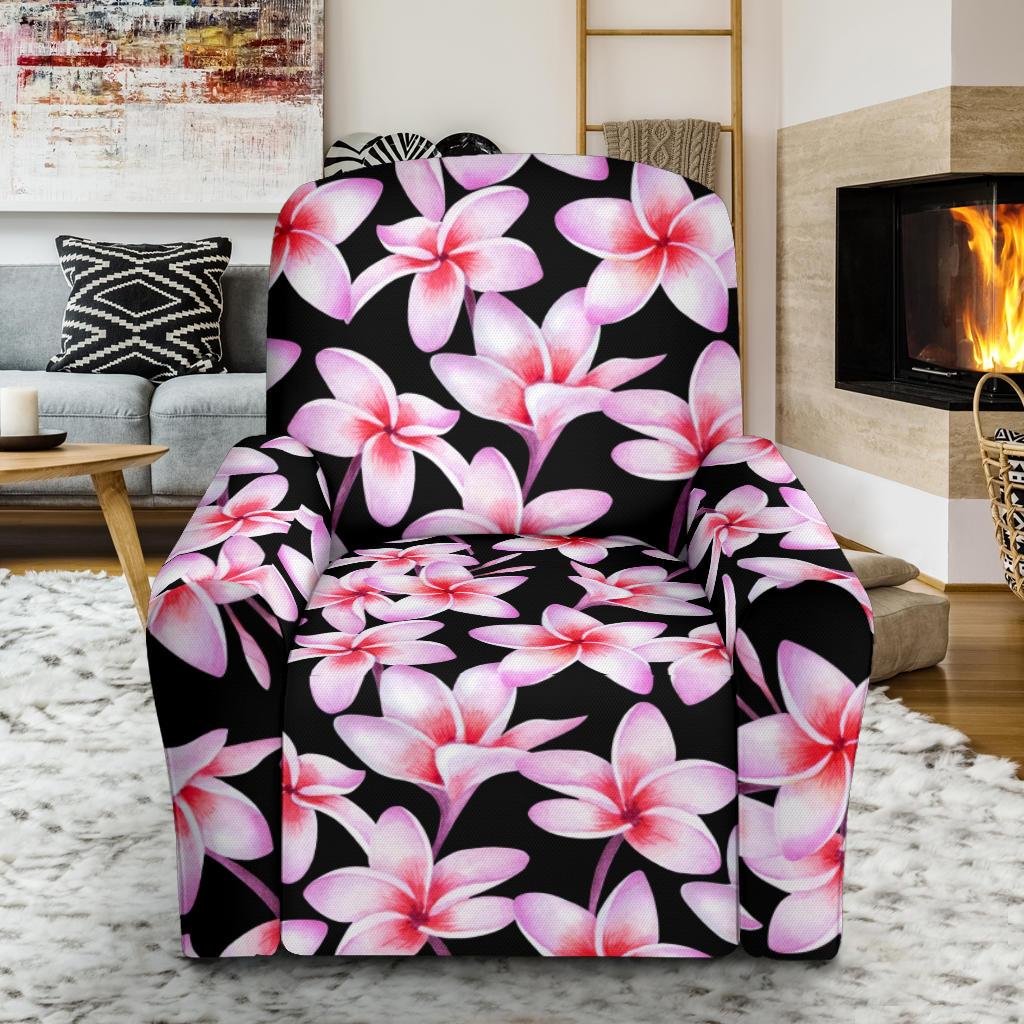Pink Plumeria Pattern Print Design PM09 Recliner Slipcover-JORJUNE.COM