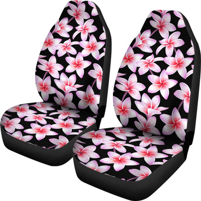 Pink Plumeria Pattern Print Design PM09 Universal Fit Car Seat Covers-JorJune