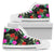 Pink Red Hibiscus Tropical Flowers Men High Top Canvas Shoes