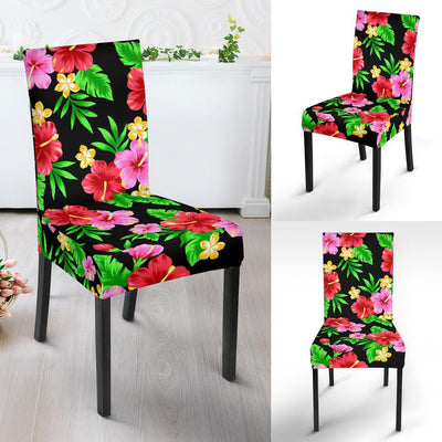 Pink Red Hibiscus Pattern Print Design HB023 Dining Chair Slipcover-JORJUNE.COM